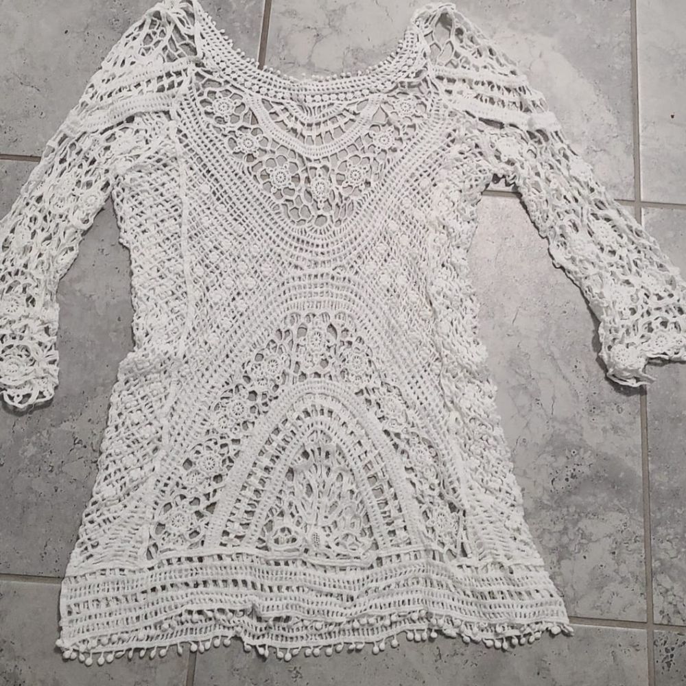 Beach bikinis cover openwork lace Dress Sexy Hollo swim - Picture 4 of 6